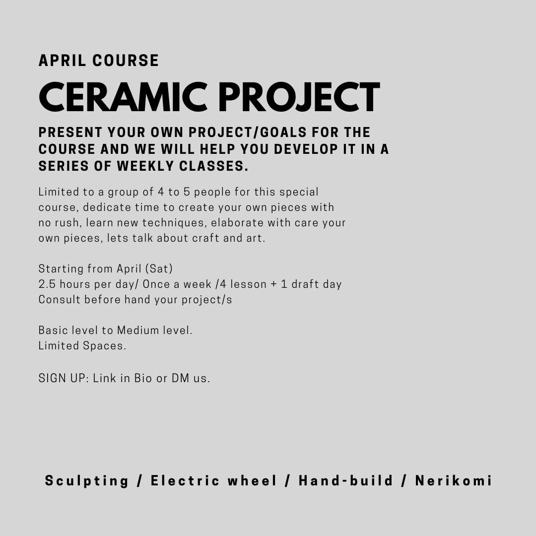 April course is open for applications, where YOU decide what to create.

The second series of Ceramic Project is now available, sign up with he link in Bio to receive more information.
This course is about building your own project, meeting new faces