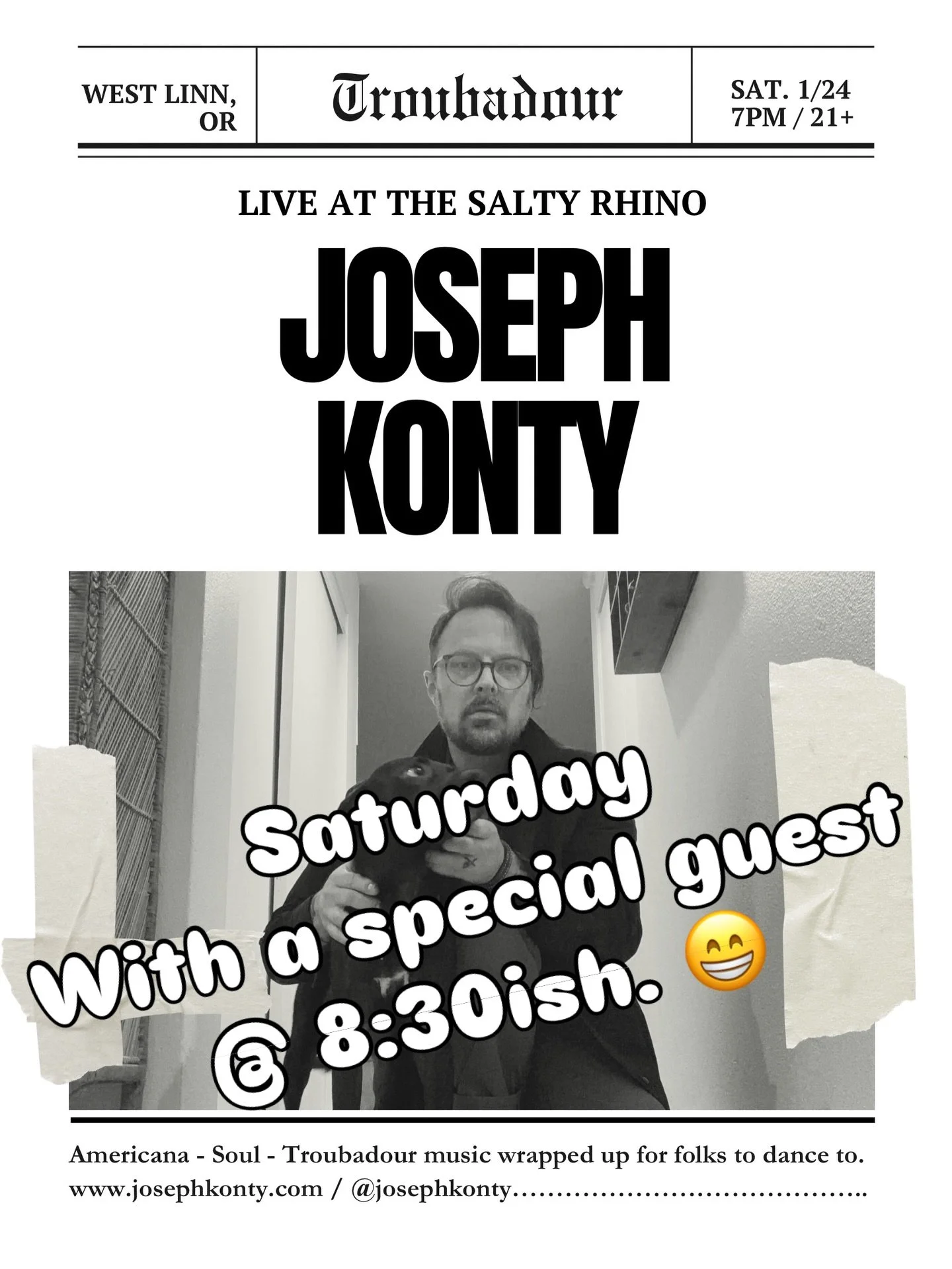 We are stoked to have another evening with @josephkonty on Saturday night . Also&hellip;.. we have a &ldquo;double header&rdquo; with a special guest that I&rsquo;m honored to have here(to be announced soon). I can&rsquo;t wait!!!! Thank you everyone