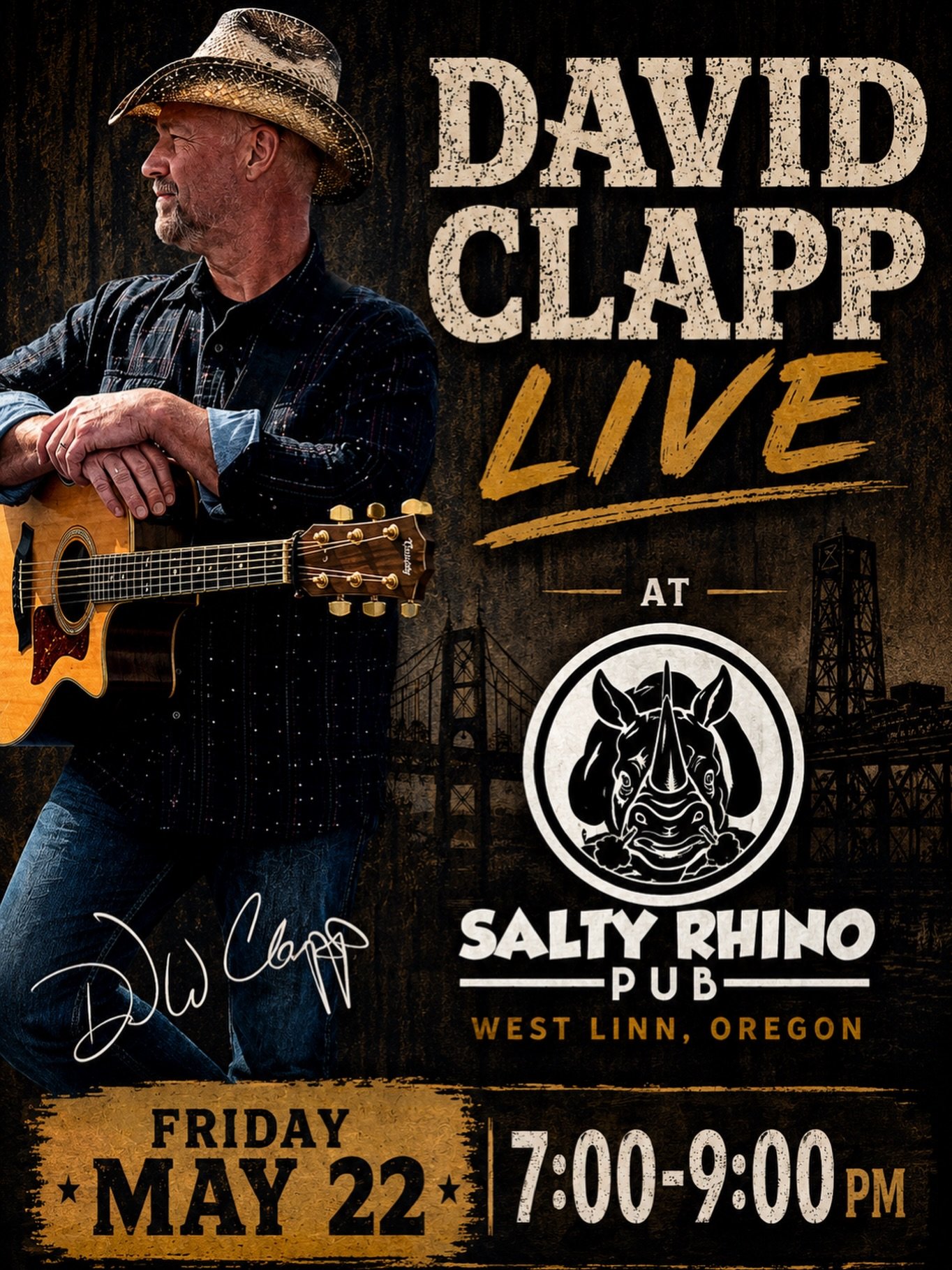 Live music has been such a success every other Saturday that we are now adding every other Friday! This week we welcome back our good friend and neighbor @david_walker_clapp_music 🍻