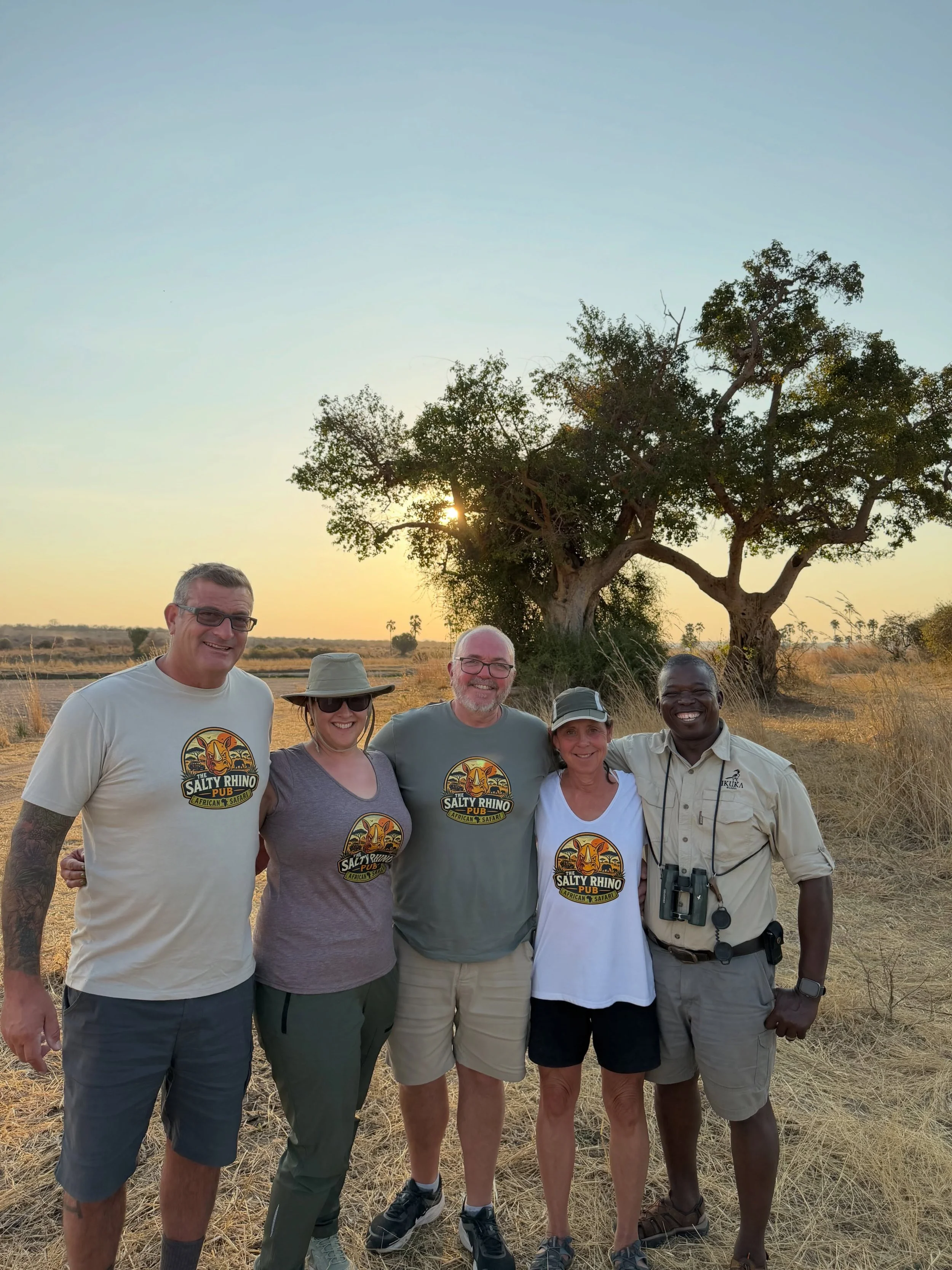 Some of the crew representing with Salty Rhino Safari special edition shirts! ❤️ we miss you!