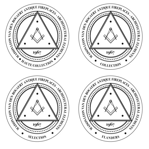 Ontwerp stempel / logo / beursstand www.antiquefireplace.be