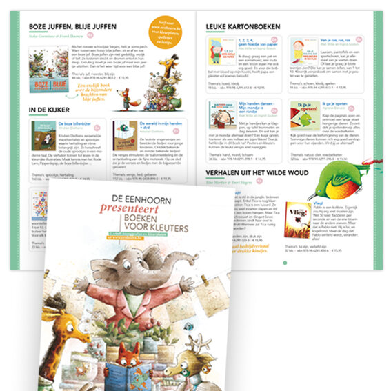 Opmaak brochure Kinderboeken i.o. Uitgeverij De Eenhoorn