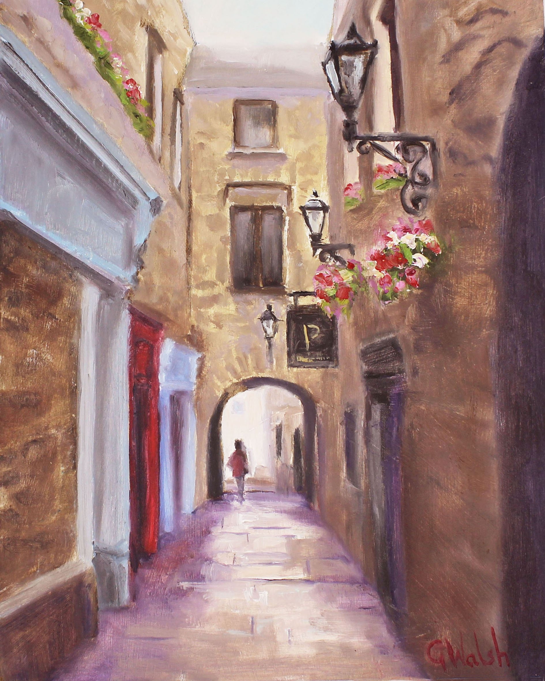 Discover the charm of medieval Kilkenny with "The Butter Slip" fine art print by Geraldine Walsh. A perfect Irish gift.