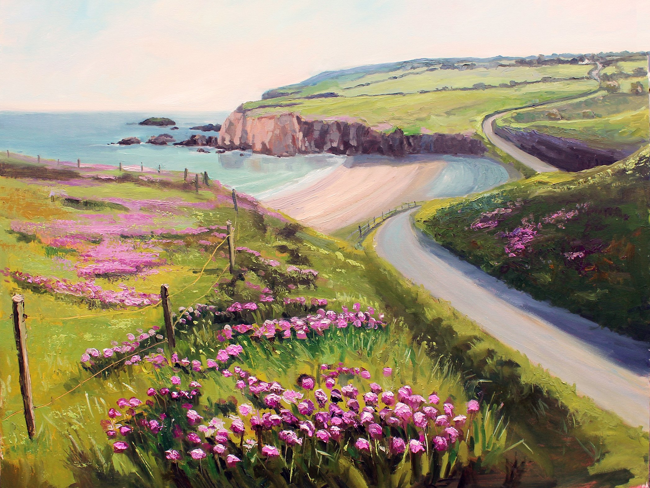 Explore the hidden coves of Waterford with "Copper Coast Secrets." A stunning Irish coastal print by Geraldine Walsh.