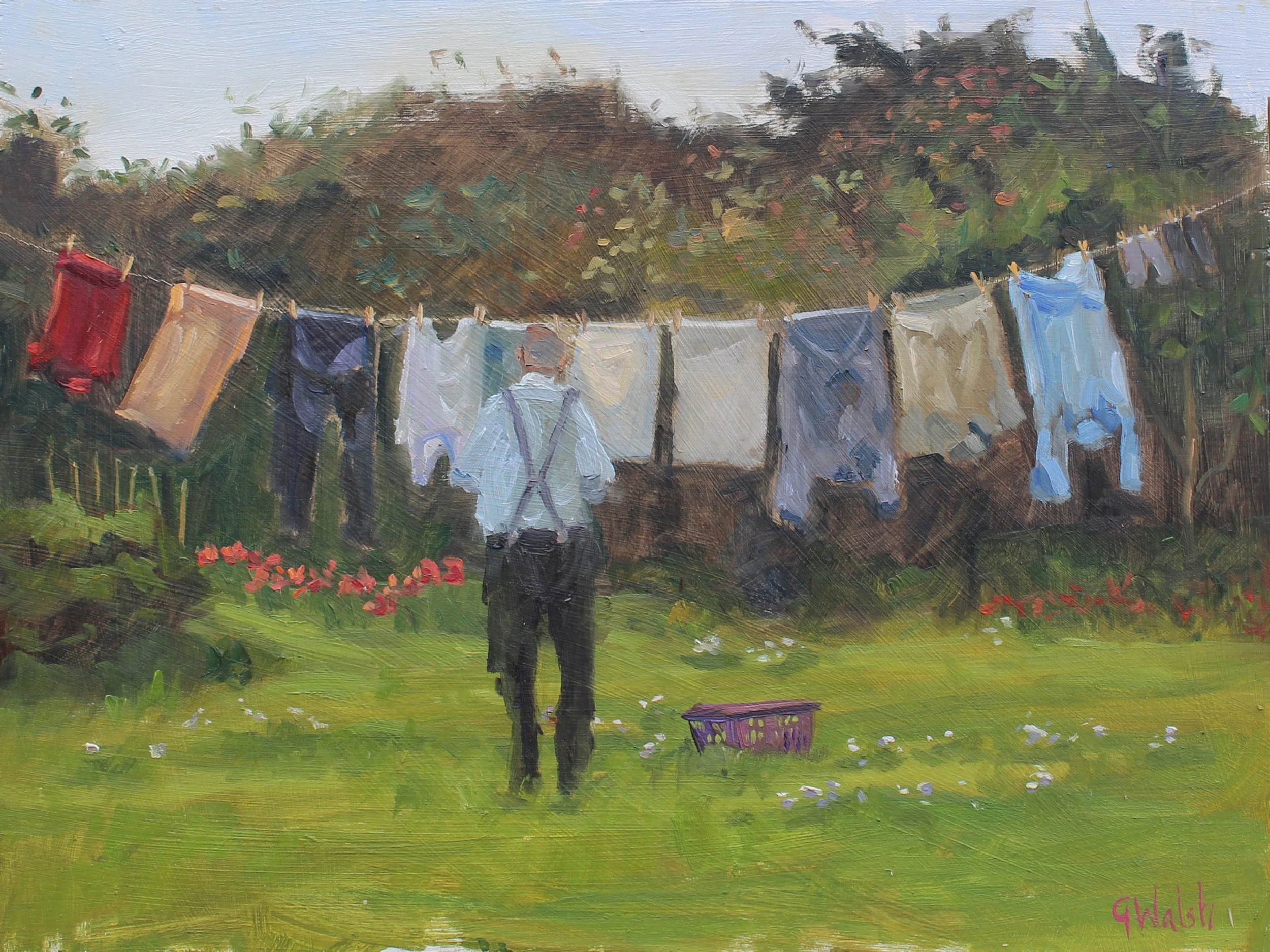 Celebrate simple living with "Laundry Day." A nostalgic print of white linens in the Irish breeze.