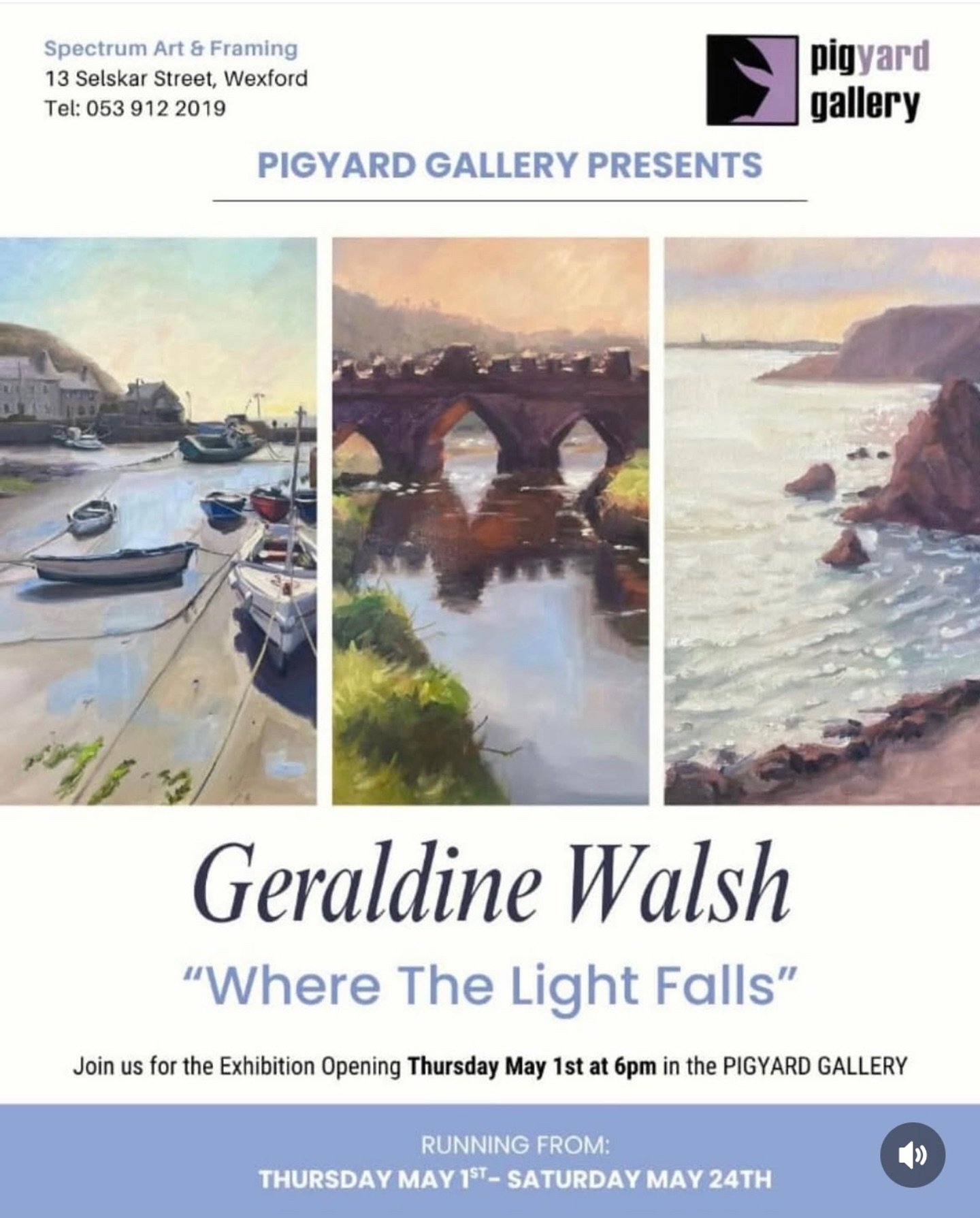 So excited to invite you to my new exhibition &lsquo;Where the Light Falls&rsquo; opening May 1st at the Pig Yard Gallery! 

This collection features 24 of my recent paintings , bluebells, cherry blossom, countryside, coastlines, seascapes, vernacula