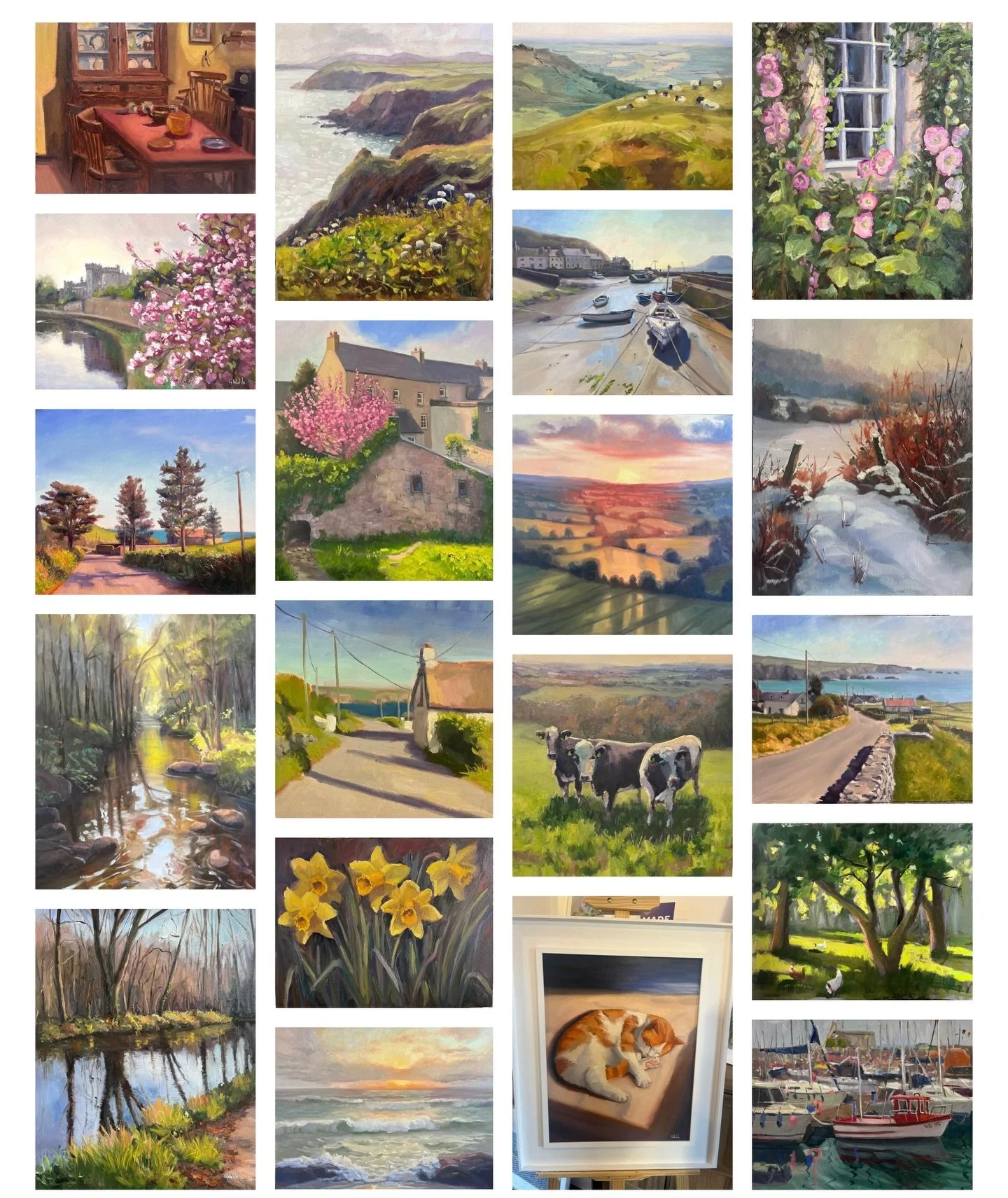 Wrapping up 2025 with a look back at some of my paintings from the year ☀️🎨 So many sunny moments, memories and stories in these pieces. Thank you so much to everyone who&rsquo;s supported me, shared kind words, and followed along, especially those 