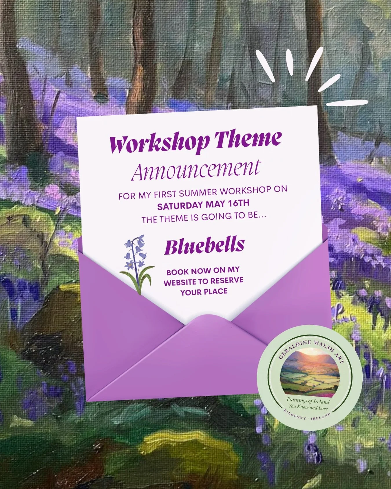 The theme is officially here! 🪻✨

I am so excited to kick off my first workshop of the summer season on Saturday, May 16th, and our focus will be the enchanting Bluebells. 

There is nothing quite like capturing that vibrant carpet of purple and blu