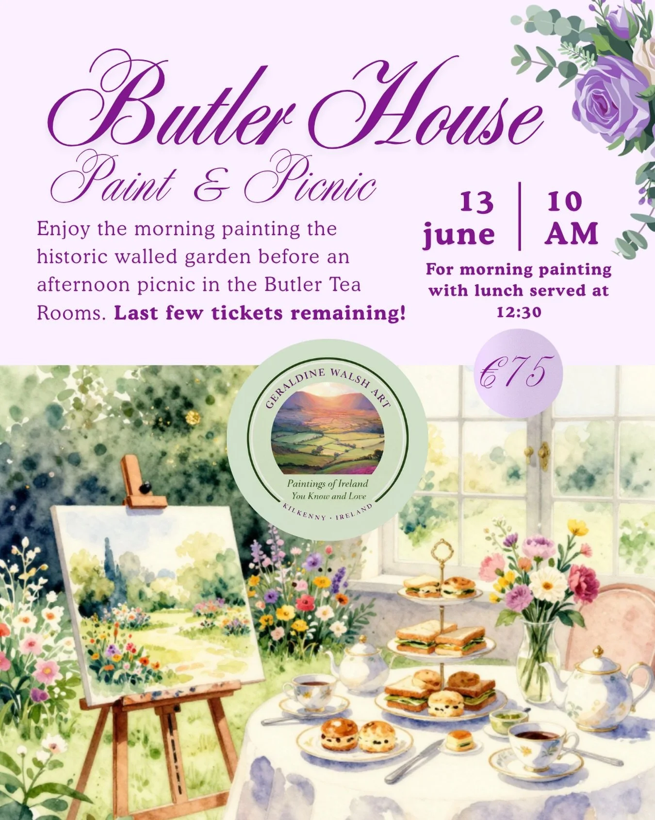 FINAL FEW TICKETS! 🎨🧺✨

If you&rsquo;ve been waiting to book the Paint &amp; Picnic at Butler House, this is your sign! We are down to our final few spots for this exclusive summer event on Saturday, 13th June.

Spend a gorgeous summer morning pain
