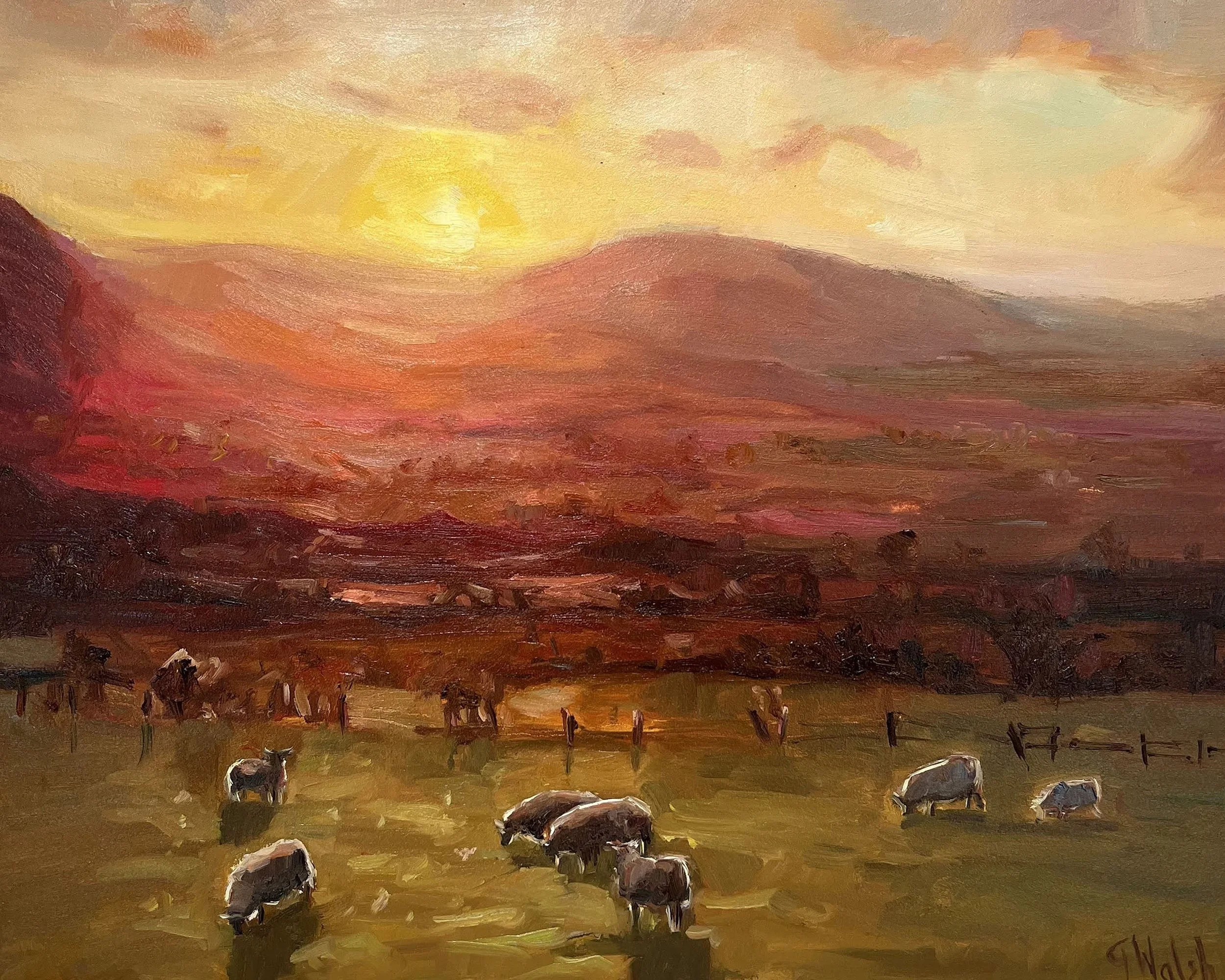 Quintessential Irish wall art featuring sheep in the rugged Connemara mountains. Signed fine art print.