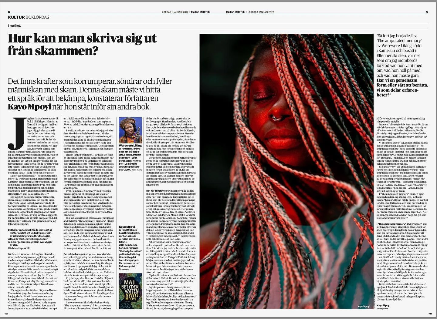 &Aring;rets f&ouml;rsta text. Tankar om skrivande och Were Were Likings bok Amputade memory. L&auml;nk i bio