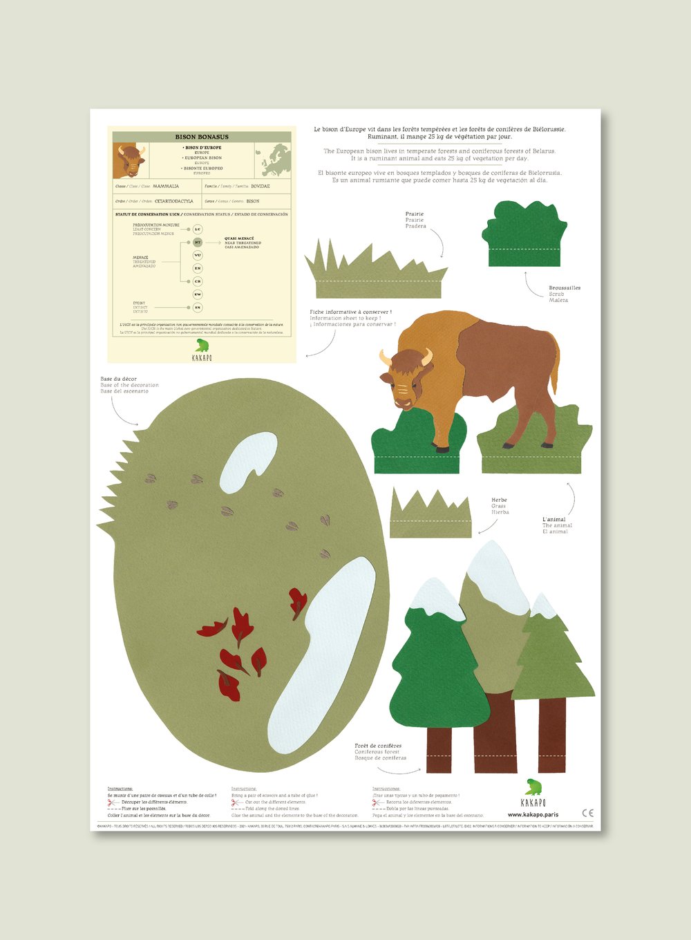 Kakapo — Diorama. Le bison d'Europe. Le DIY Nature pour les enfants par  Kakapo. — Jouets en bois design et jeux made in France pour petits  passionnés de Nature - Les animaux rares