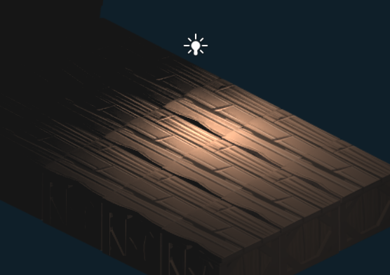 Without normal map transposition, light is skewed towards one side.