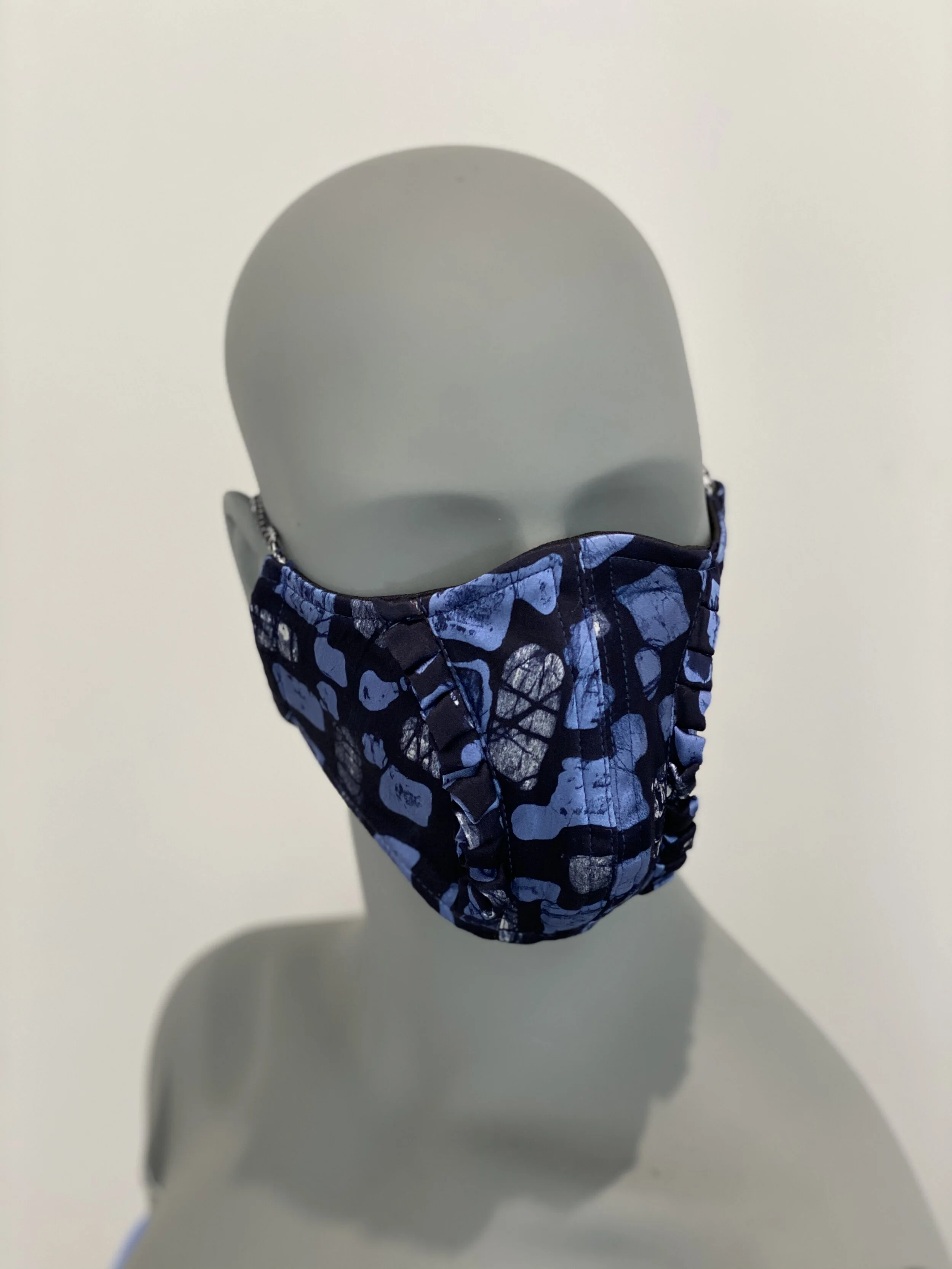 Blue Cosmic Adire Silk Mask - DEO