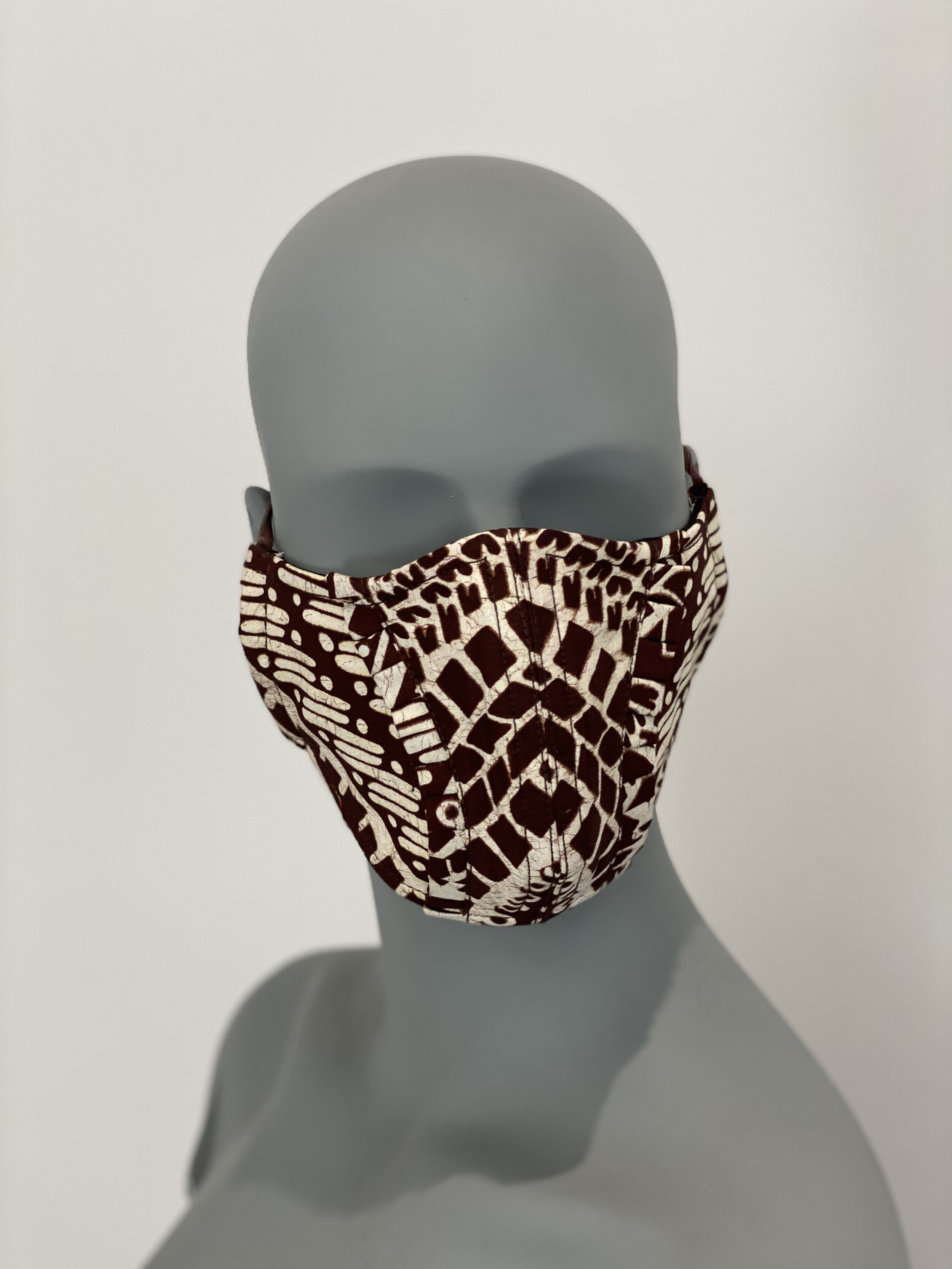 Beige/Brown Print Cotton Mask - DEO