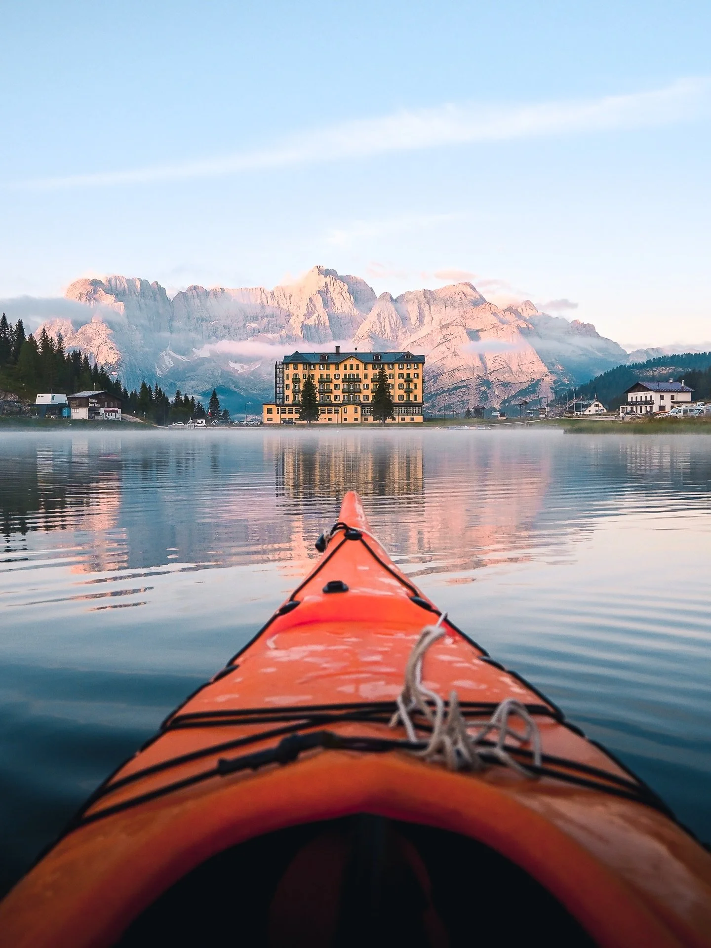Nothing beats kayaking on a perfect mirror lake in the Dolomites 🌊⛰️

One of the most magical mornings with that Alpine glow and no wind at all. This was Lake Misurina. As well as a few other favourite photos around Italy🇮🇹

#Dolomites #Kayaking #