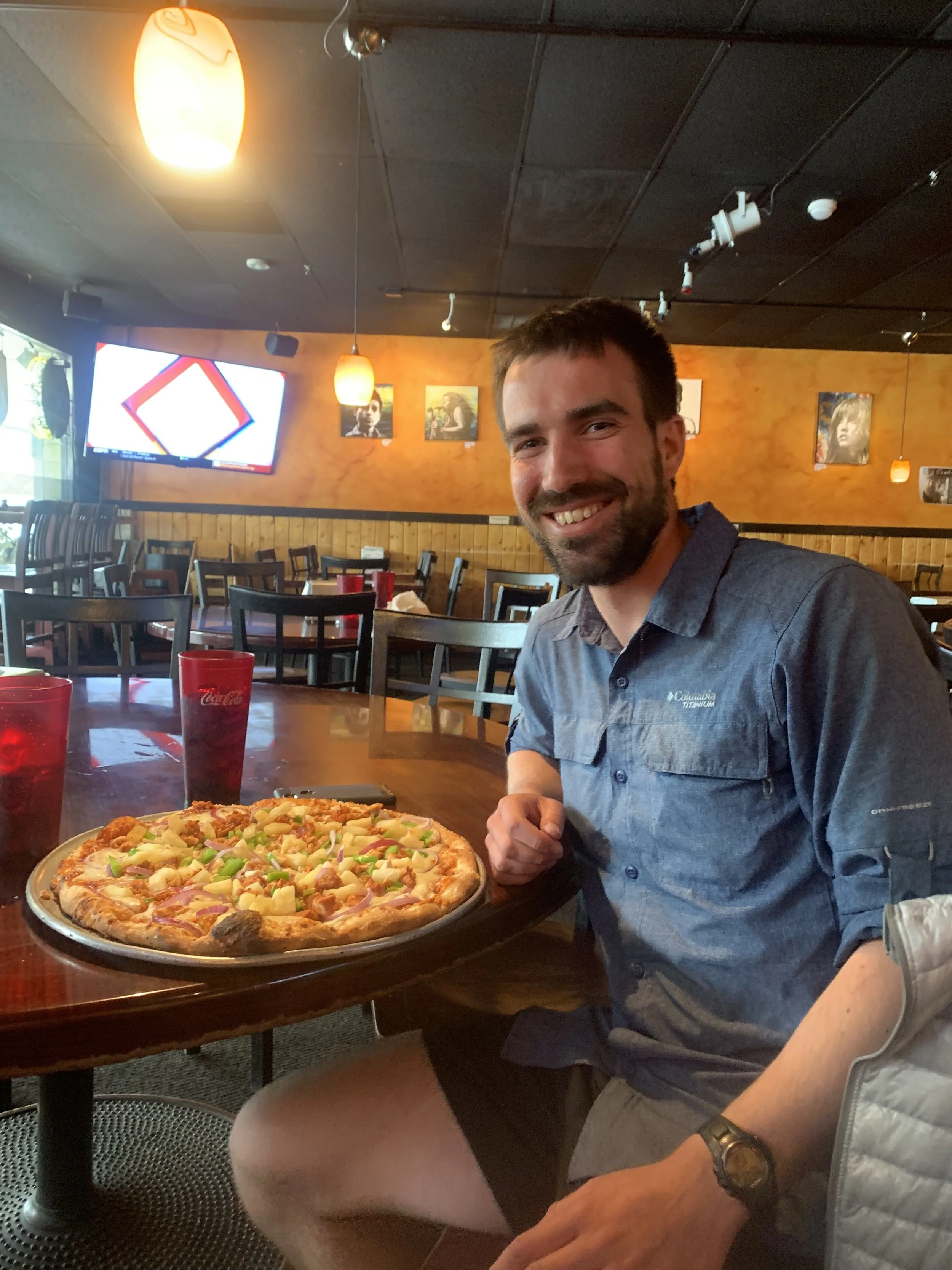 Tuna accidentally ordered the large pizza, that gave us all a chuckle!