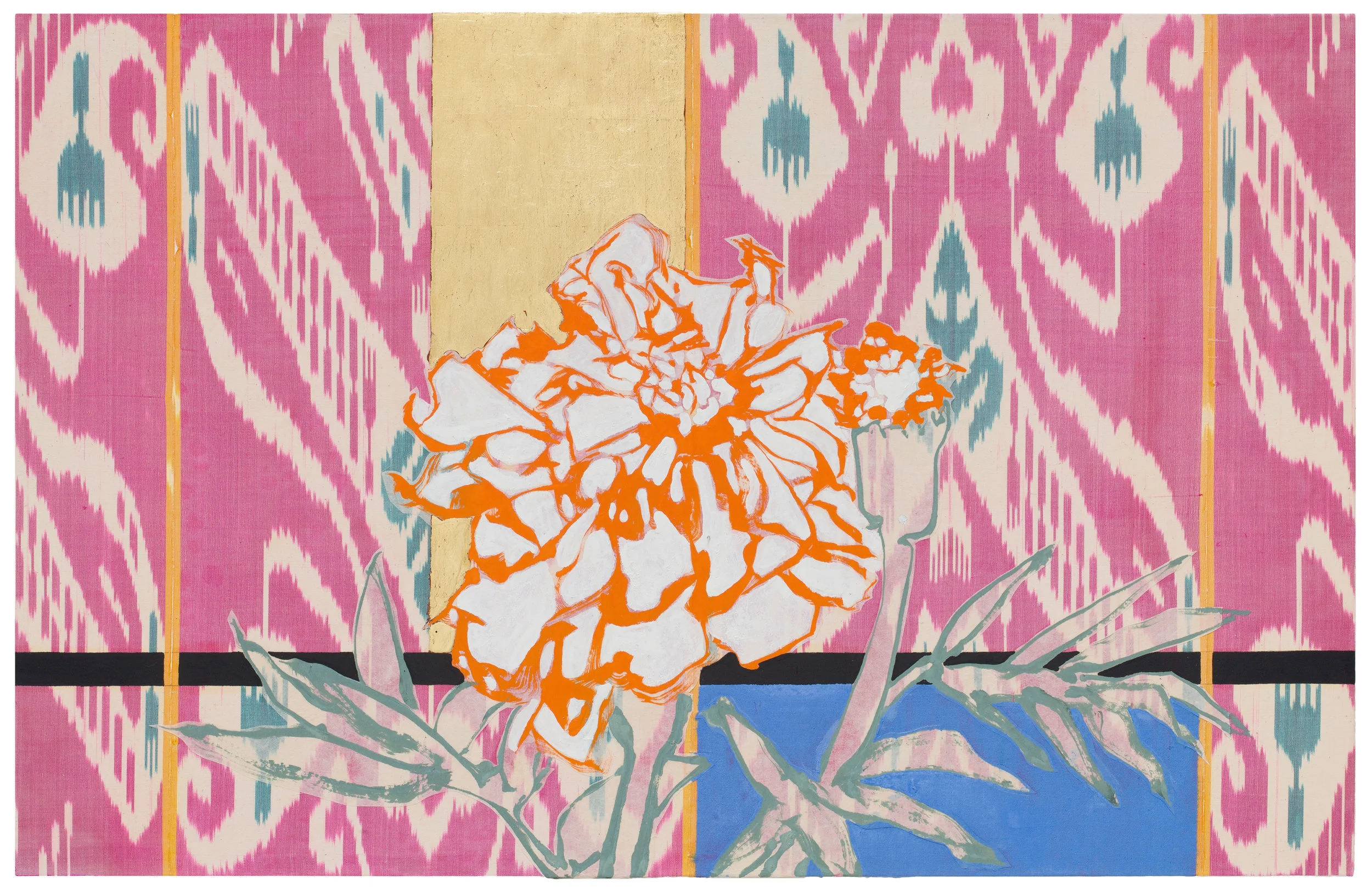 Orange Marigold- Pink Background, 2017