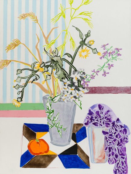 Antella Curtains and Windows, Wildflower Bouquet: Wisteria and Tangerine, 2023