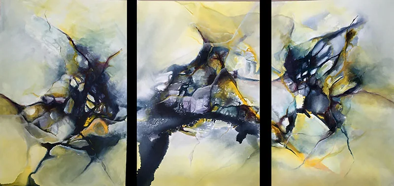 A Common Thread - Triptych, acrylic on canvas, 30” x 72” (SOLD)