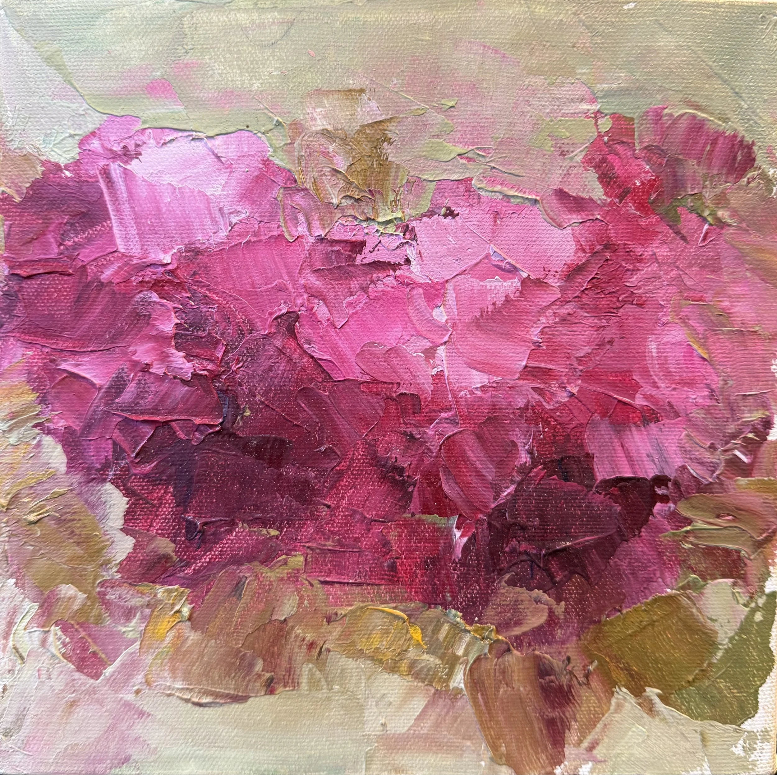 Softly She Blooms, 8" x 8" by Heather Sayeau