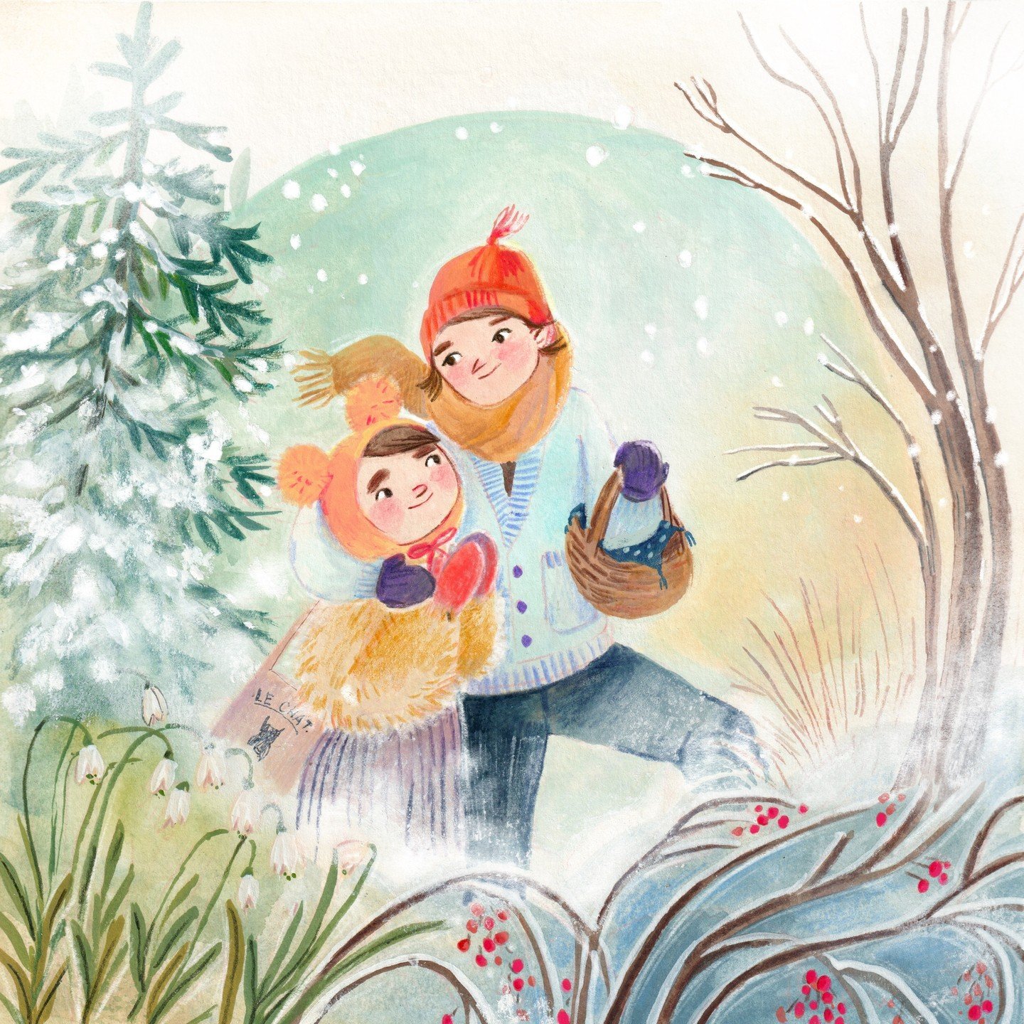 Welcome December!
This is my first cold December and I am enjoying it so much. 

We had some flurries but no real snow yet. I got to pick my first real Christmas tree (not a plastic one!), taste Lebkuchen, and drink lots of spicy tea!

I had to draw 