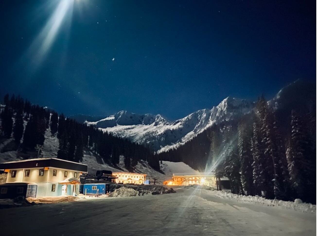 Let it snow! Whitewater Ski Resort at night! ⛷️⛄️❄️🎿