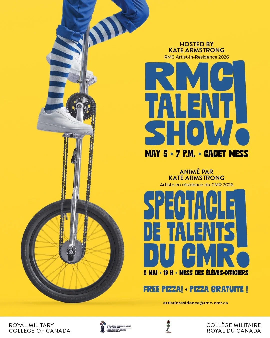 One week from tonight, and I'm hosting the RMC Talent Show as the culminating event of my time at the College as the Artist-in-Residence! It's going to be a fun night!