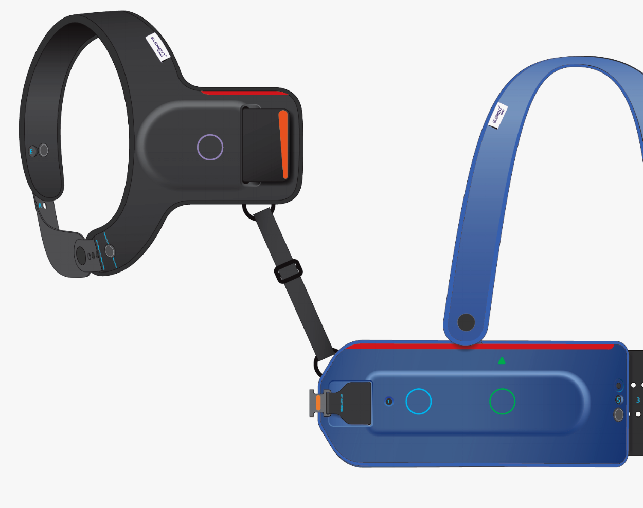  ID/ UX - The preliminary study prototype featured a separated upper patch pad connected to the main belt via an adjustable lanyard. Proposed graphics were integrated to simplify the application workflow, with pad-printed features on the product high