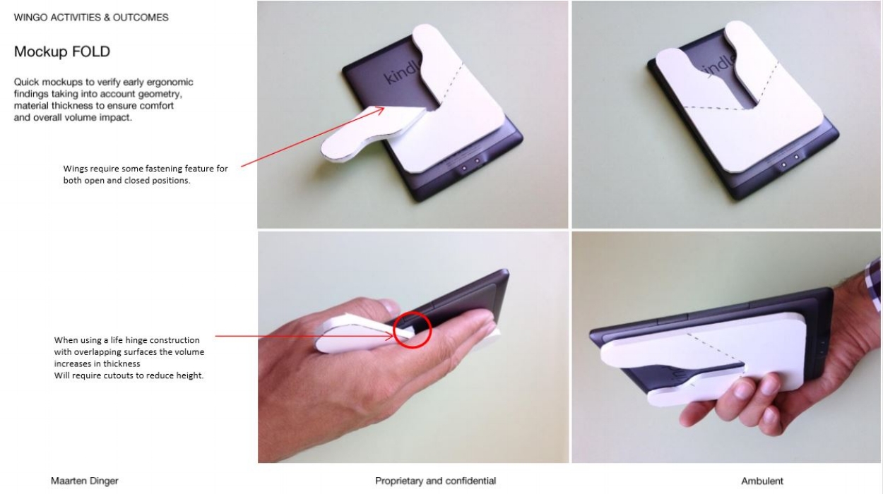  Folding hinge wing concept using the material mechanical properties to create a simple and slender hinge solution. 