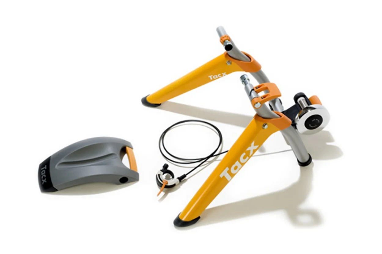  The dynamic stance is more expressive than before, with a strategic choice in color and graphics placement that enhances Tacx marketing campaigns during the professional cycling tour.   The stability of the frame could in turn also support more powe