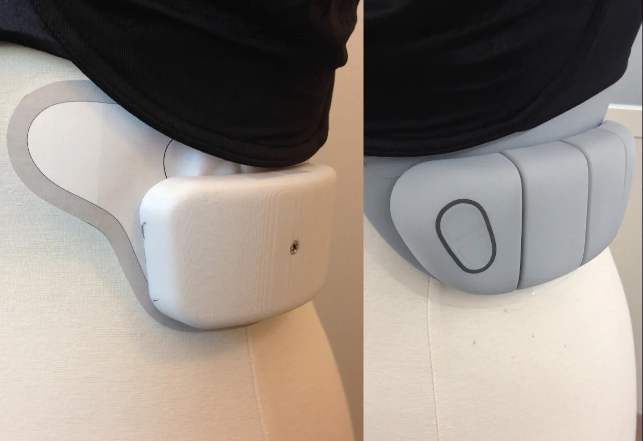  ID/ UX volume studies - Extensive prototyping and form factor testing were conducted to optimize both comfort and performance for long-term wear.  Multiple rounds of formative UX and DAQ system studies were carried out as the device components evolv