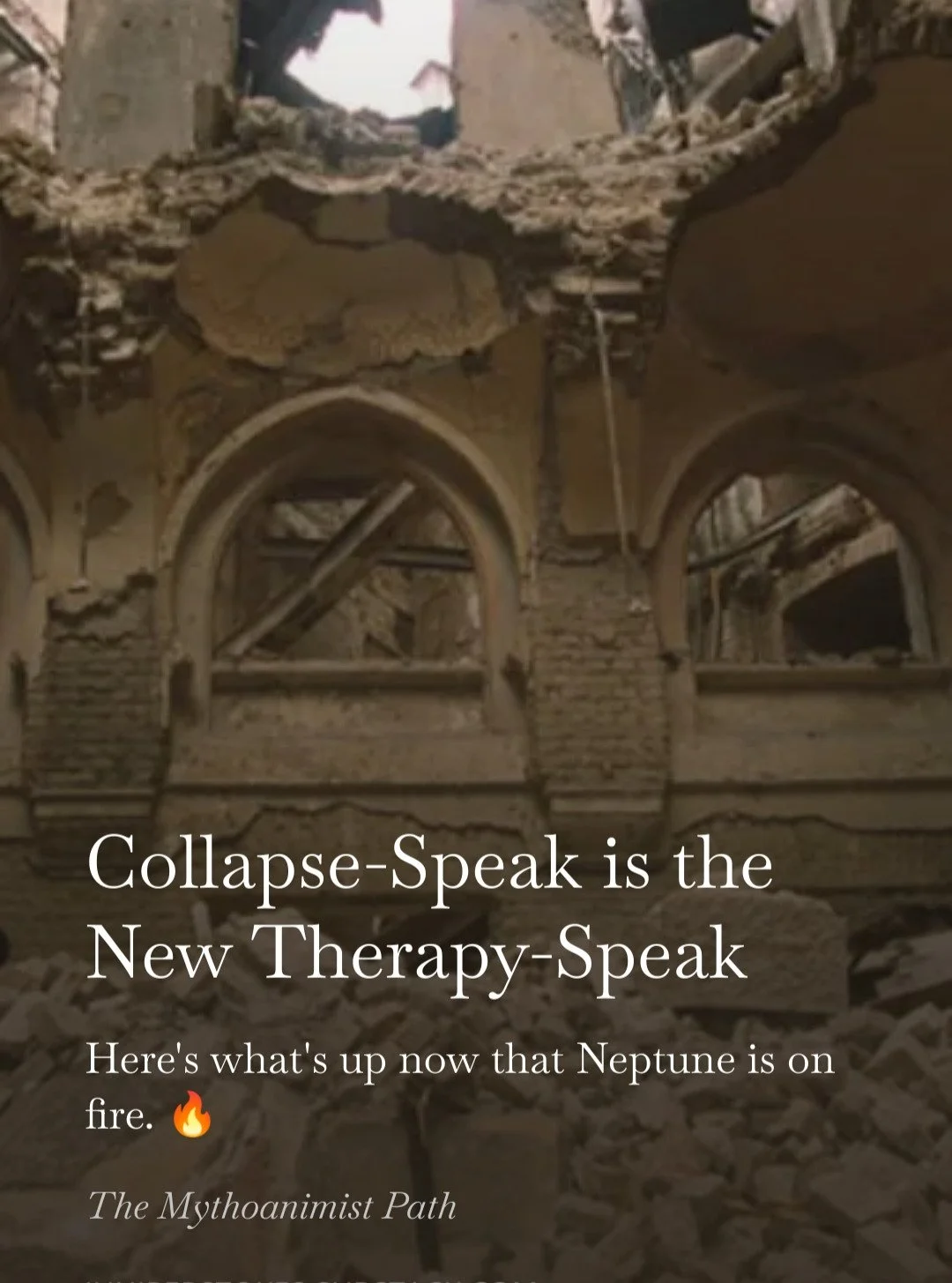 I&rsquo;m calling it: by the end of this Neptune in Aries Season, everyone will have shifted from therapy-speak to collapse-speak.

My new article drops tomorrow and is wild astro deep dive into what's coming to the collective next. Read it at The My