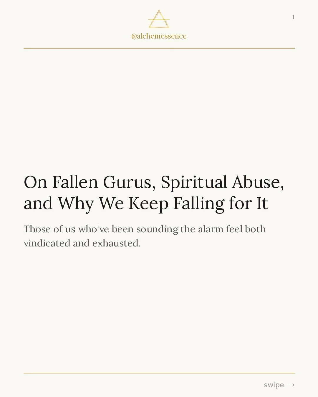 The fallen guru moment happening in spiritual culture right now? Those of us who've been sounding the alarm for years feel both vindicated and exhausted.
 
The spiritual abuse playbook is always the same: your discernment is your shadow. Your concern