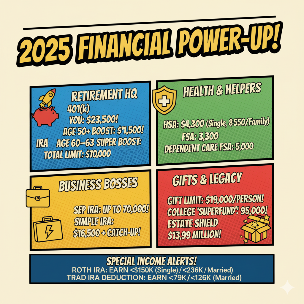 Money, 2025: Your Guide to Retirement, IRA, HSA, &amp; Gifting Limits