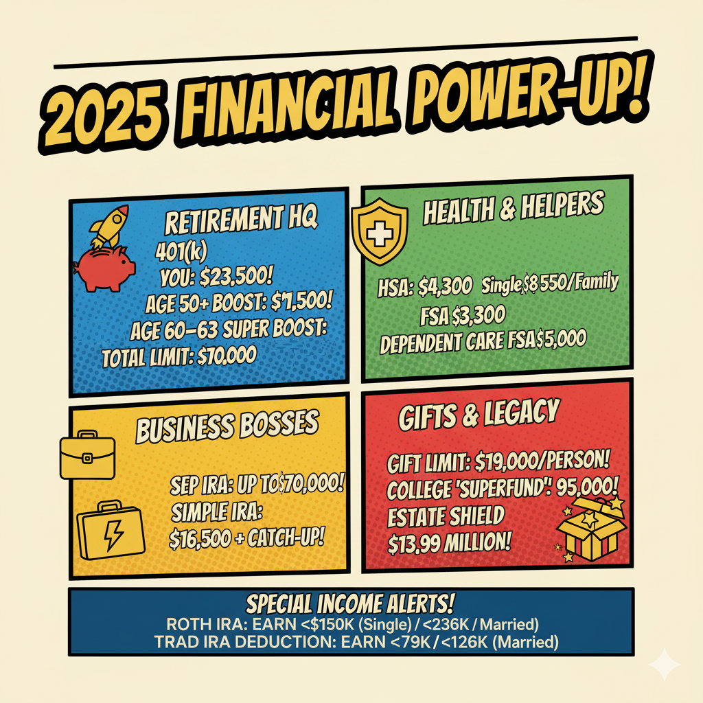 Money, 2025: Your Guide to Retirement, IRA, HSA, &amp; Gifting Limits