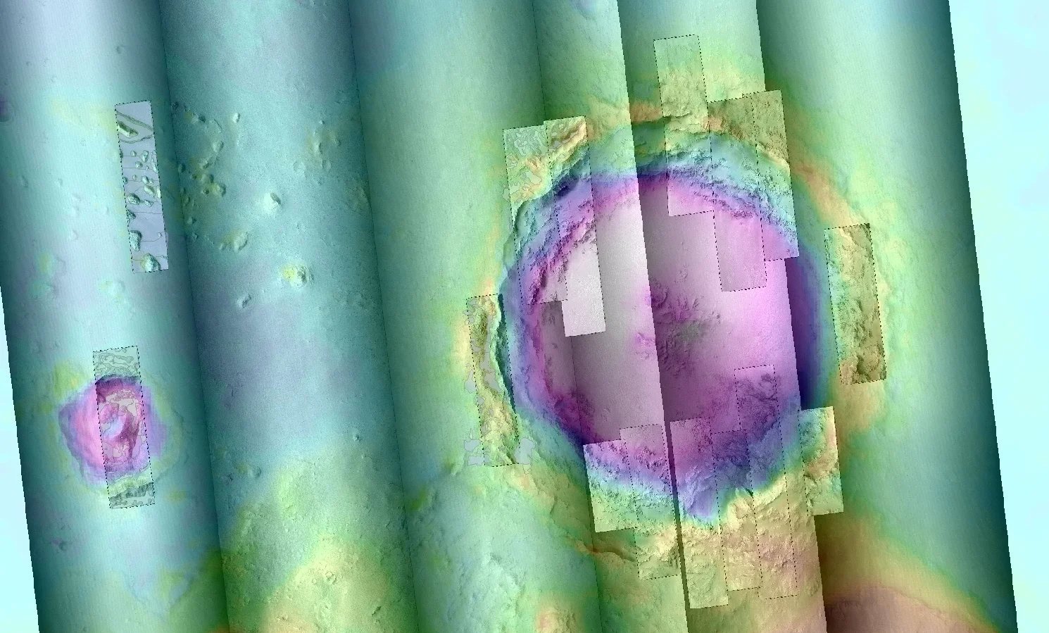 Mojave Crater with uncalibrated CTX images.