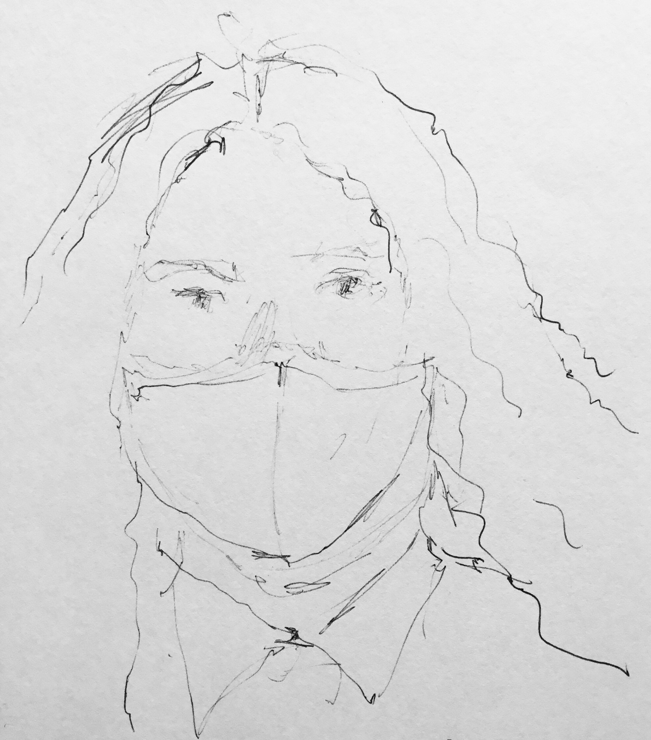 Drawing of Eve Perris by Jenny Hunter