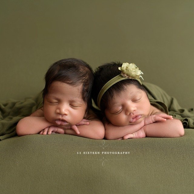 Sneak peek of Rish &amp; Riya, 21 days old, from their newborn session today!  And a huge thank you to Blakelyn for coming in on a Saturday and helping me with their session.  Swipe to see their big sister, Eshika, from her newborn session with us in