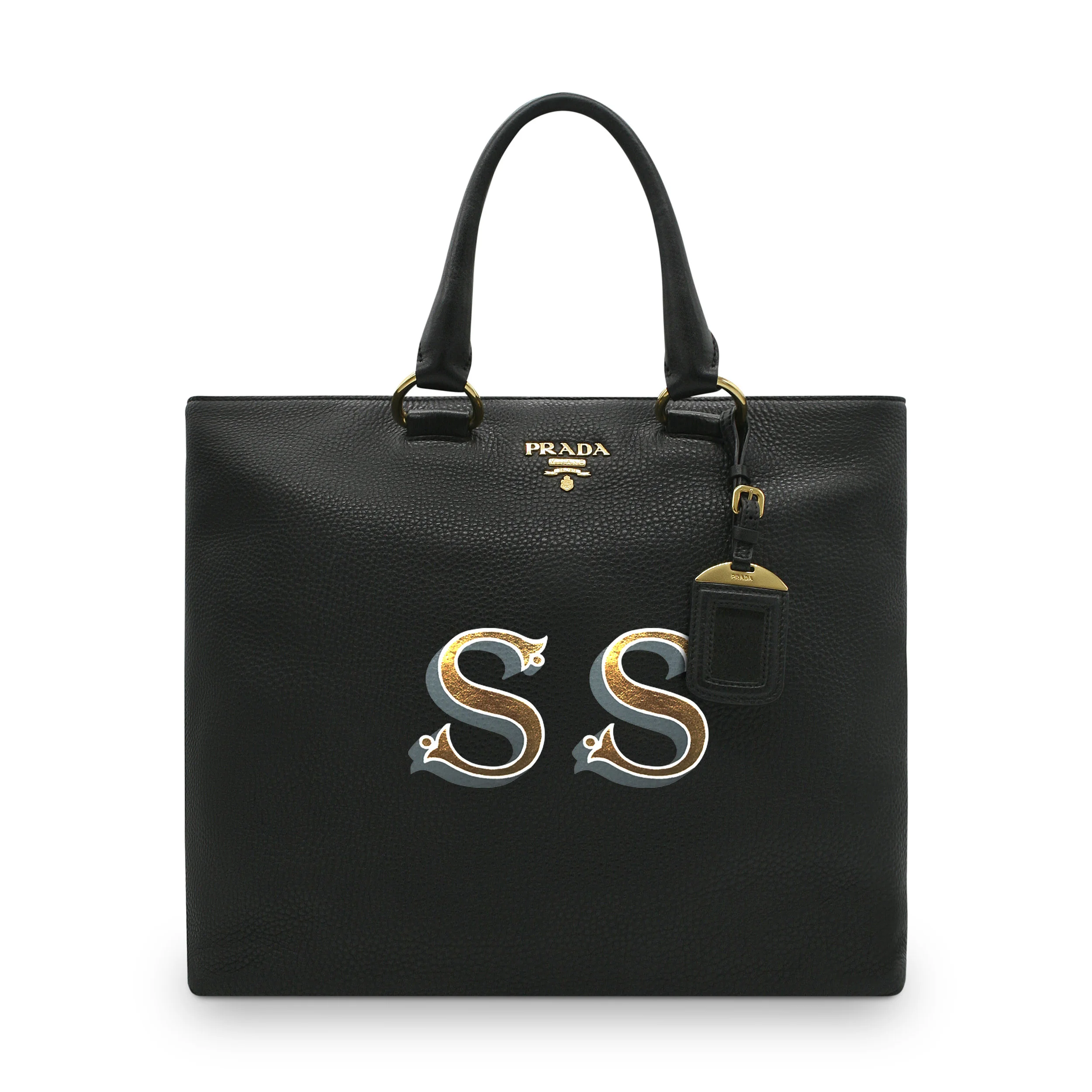 hand painted monogram tote