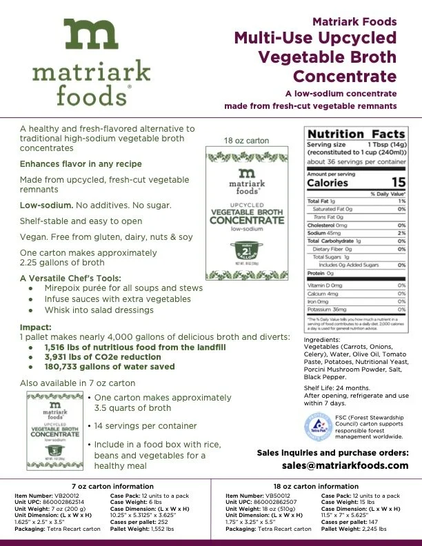 Vegetable Broth Concentrate Matriark Foods
