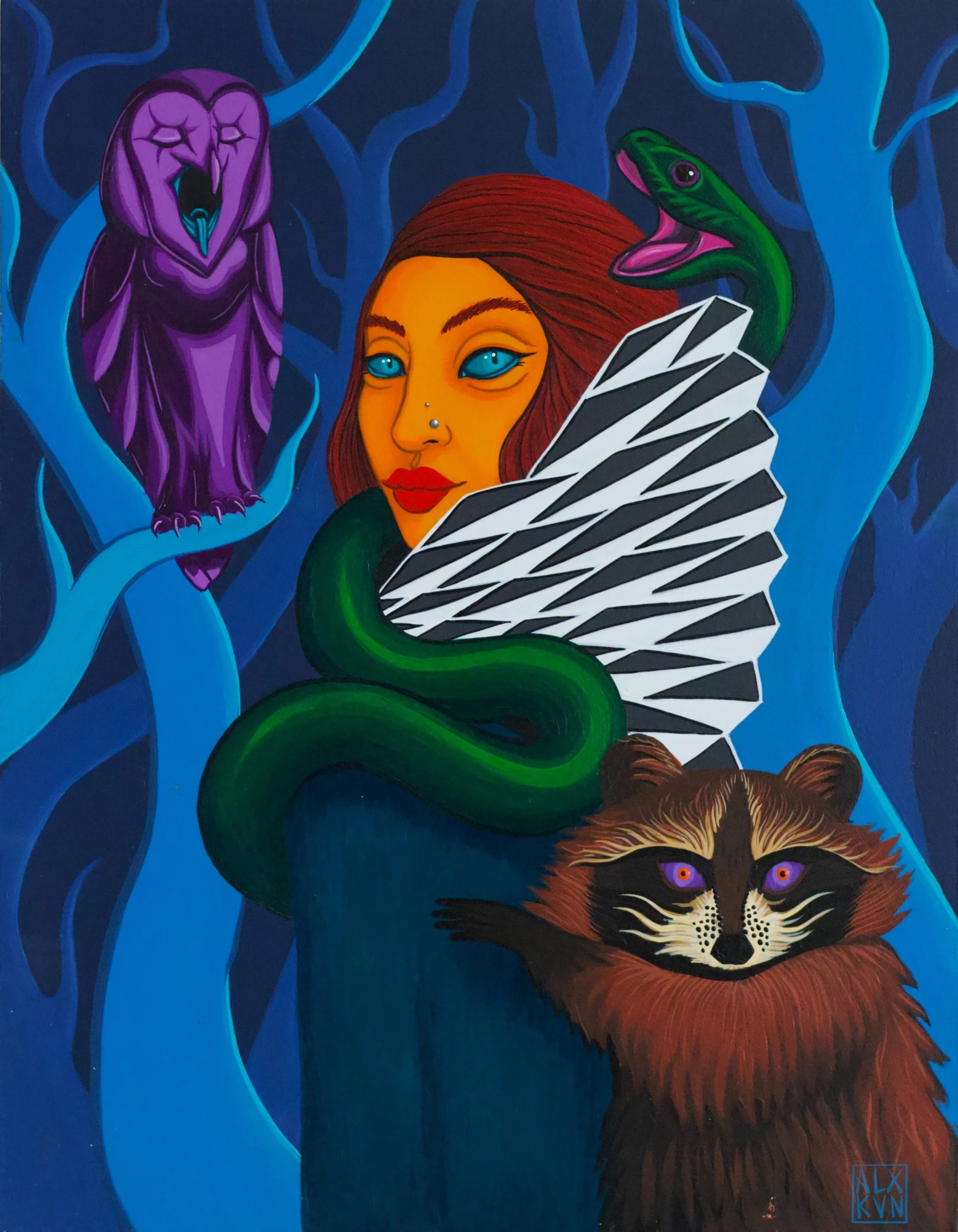  Acrylic on cradled birch panel. 2021 