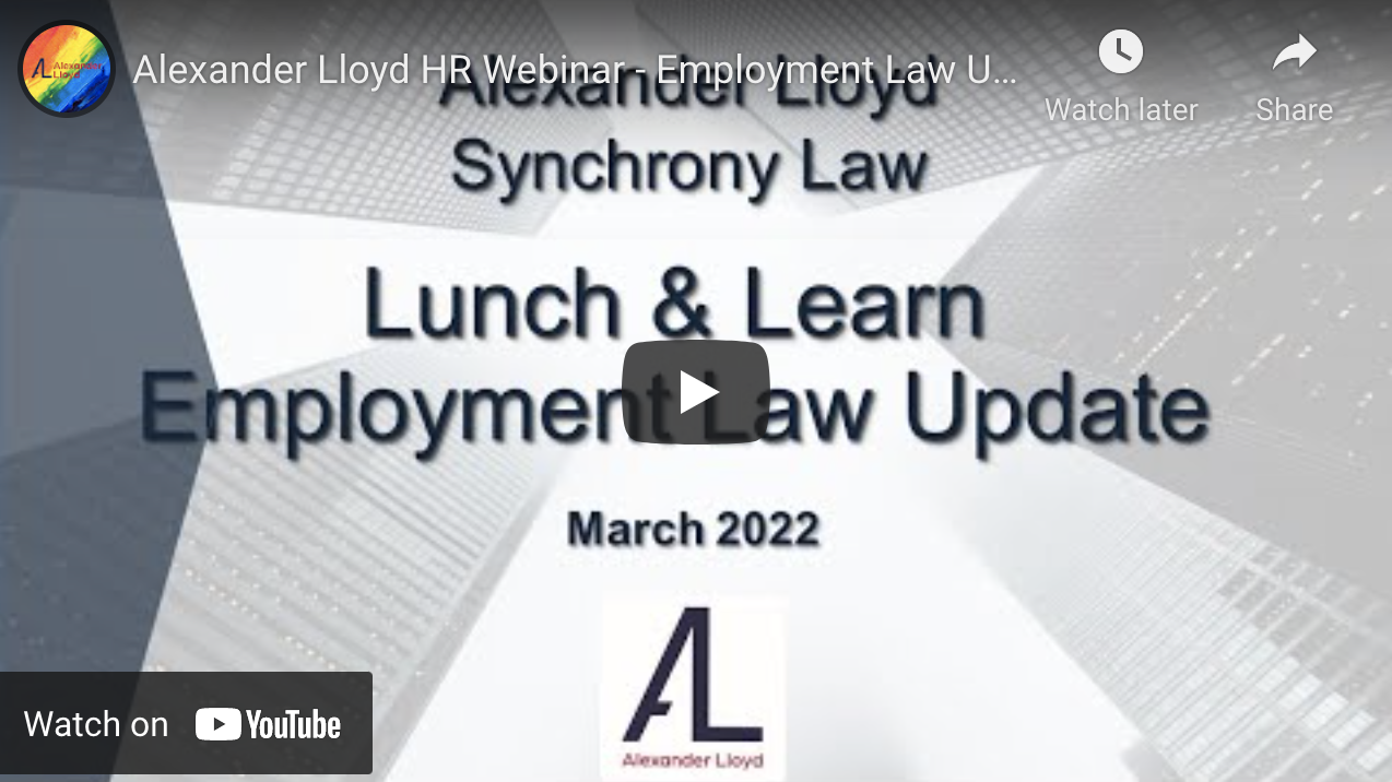 Employment Law Update Webinar - March 2022