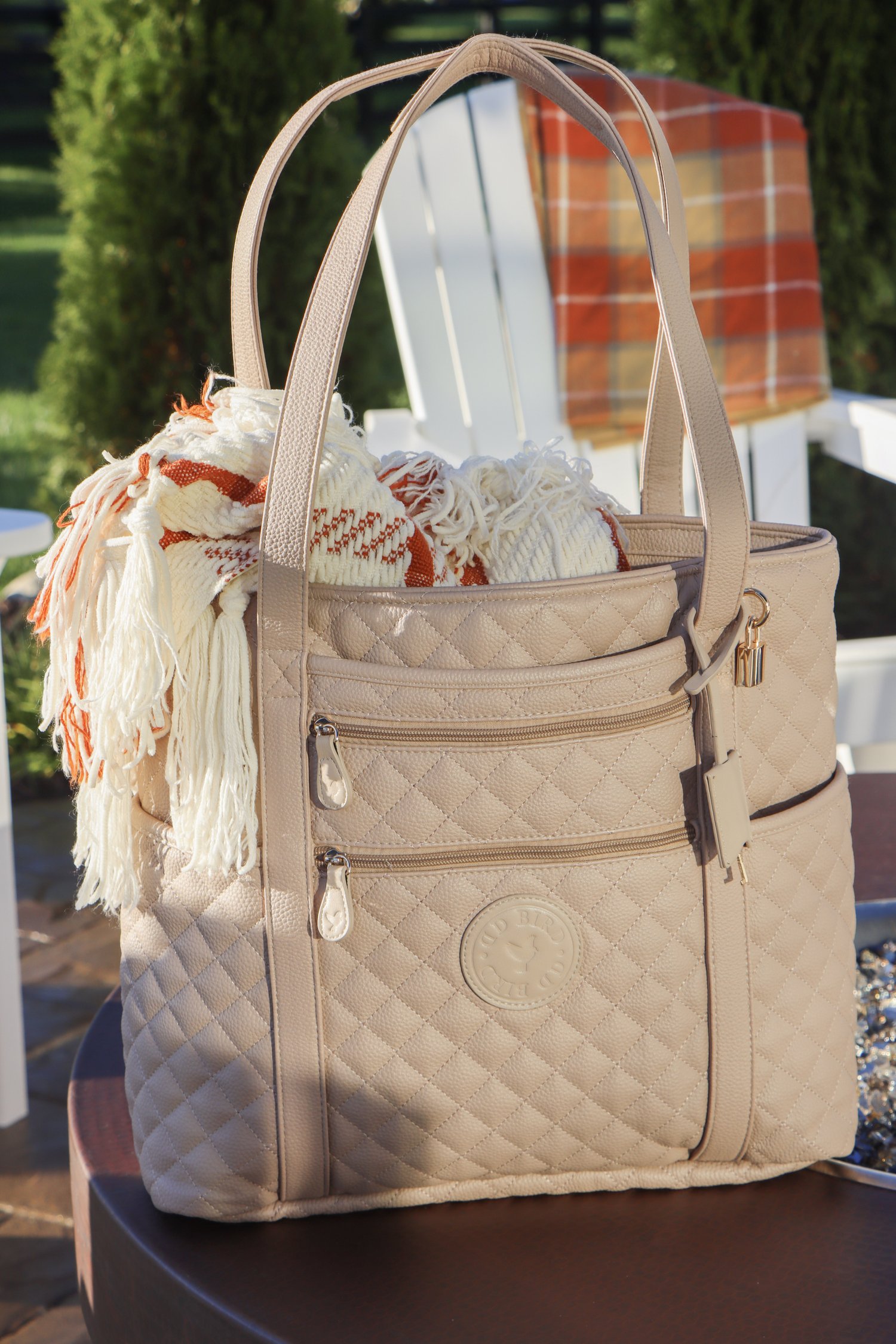 MAMA Quilted Diaper Bag - Light taupe - Ladies