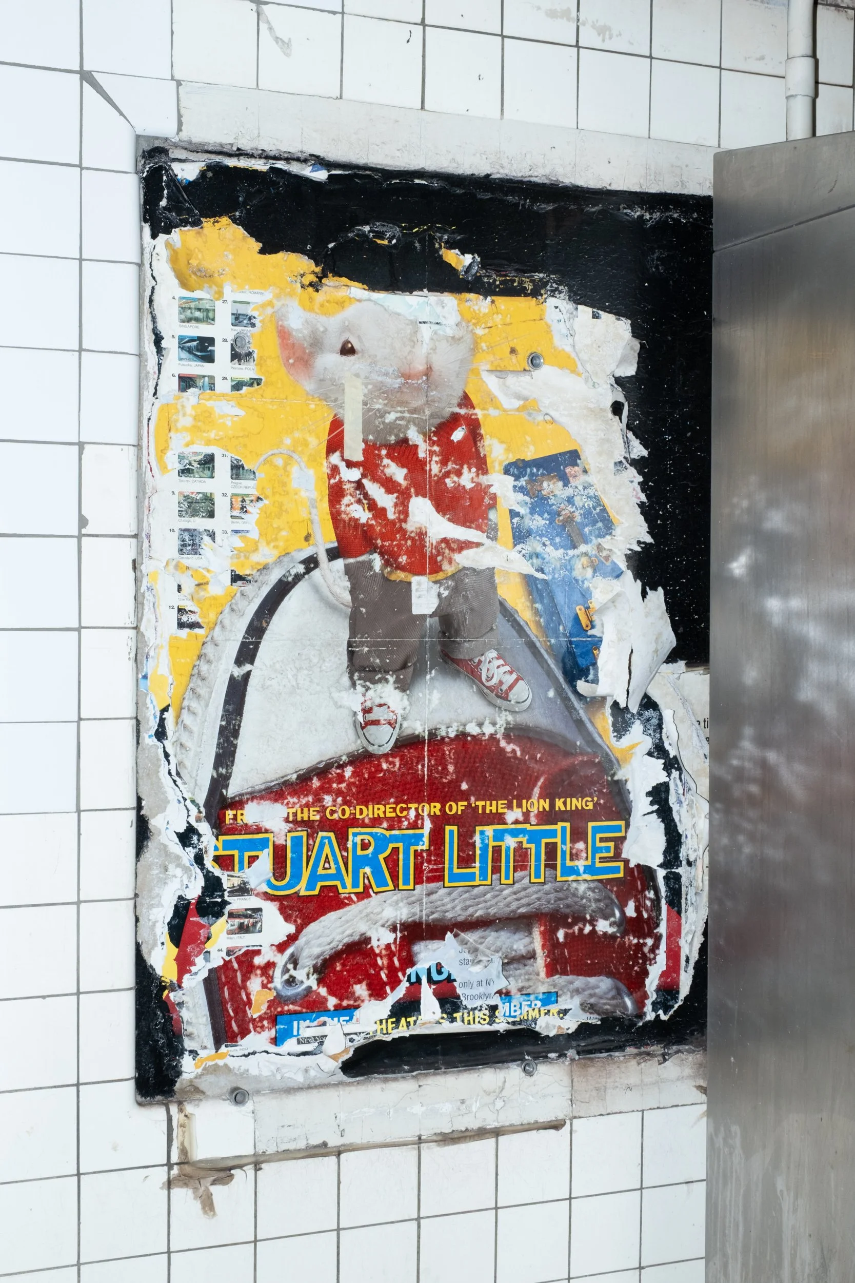  A small handful of vintage posters have been revealed throughout stations when Metrocard machines have been de-installed. All the ads are from the era the Metrocard vending machine was established - 1999. 