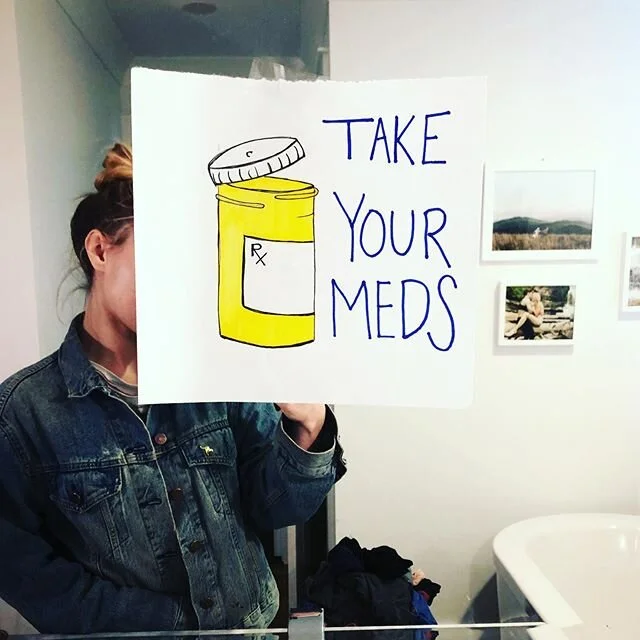 Today I put this reminder up on my mirror. These weird times and being off my routine has made me forget to take my meds some days. Having anxiety and depression can be brutal. Recently I read Untamed by Glennon Doyle. There is a chapter in the book 