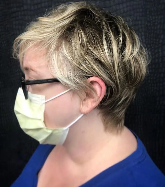 SWIPE FOR THE BEFORE 
I was so so excited I got to utilize techniques I had learned over quarantine. Specifically from @brianacisneros 
Who else will let me cut all their hair off?!