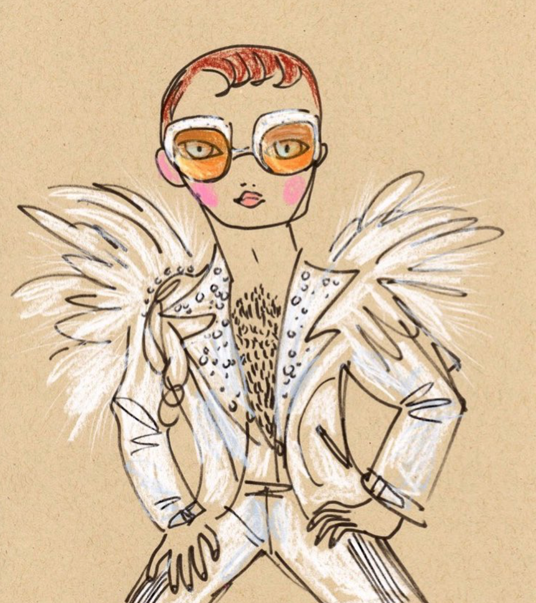 Rocket Man Elton John; image via IScreamColour on Instagram