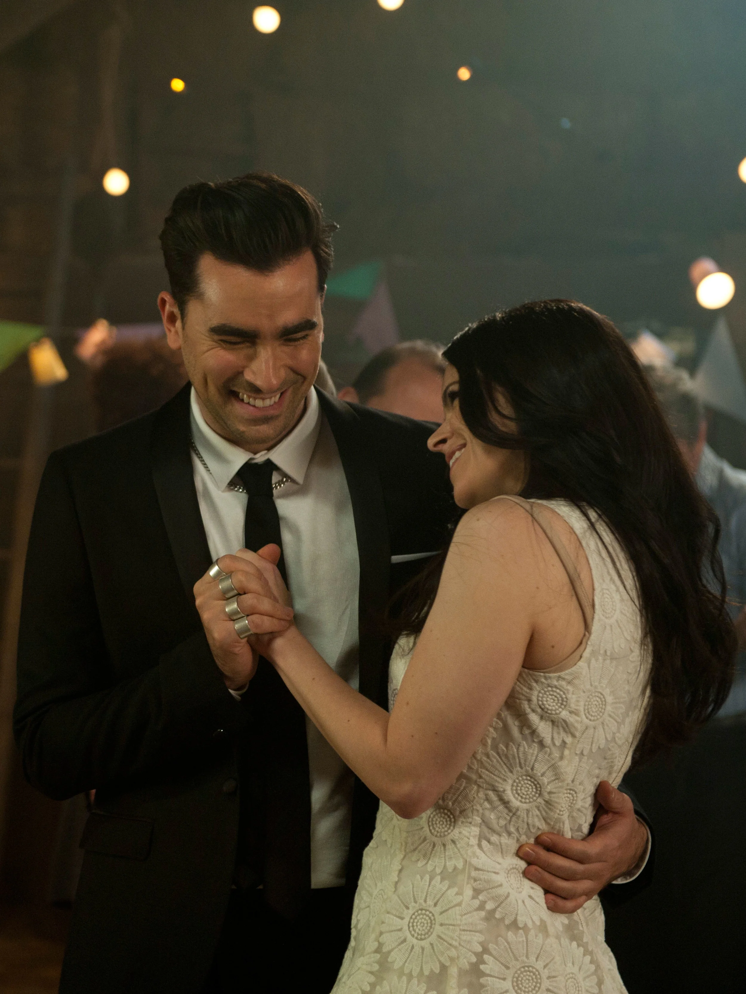 David and Stevie (Emily Hampshire) are soulmate goals. Image via EOnline.com