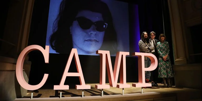 The official annoucnemtn of the 2019 Costume Insitute’s theme, Camp: Notes on Fashion with Gucci Creative Director Alessandro Michele, Anne Wintour, and the true architect of the entire evening, Andrew Bolton.